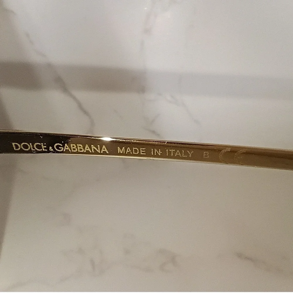 DOLCE & GABBANA Black w/ Burgundy & White Stripes Women's Sunglasses - NWT